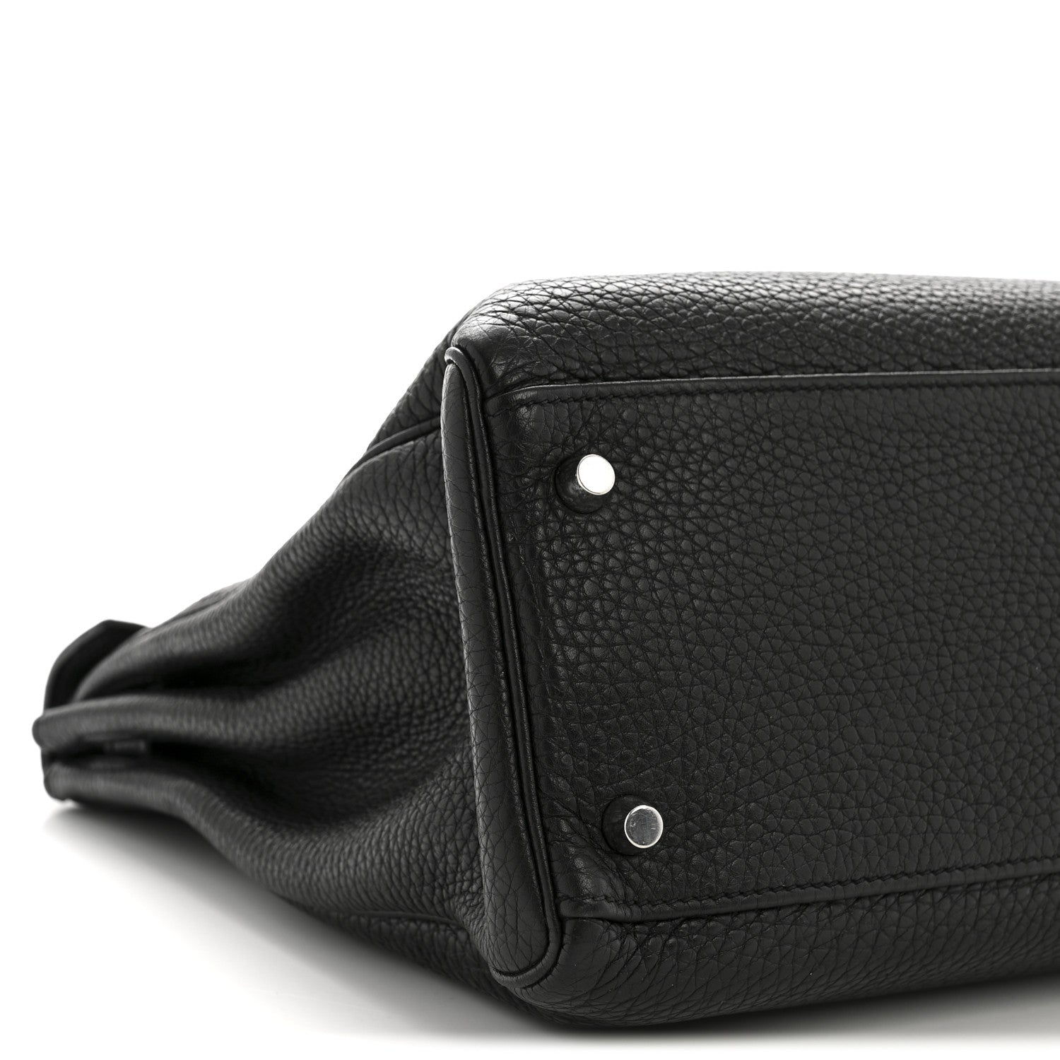 HERMES KELLY 32 RETOURNE BLACK TOGO SILVER HARDWARE