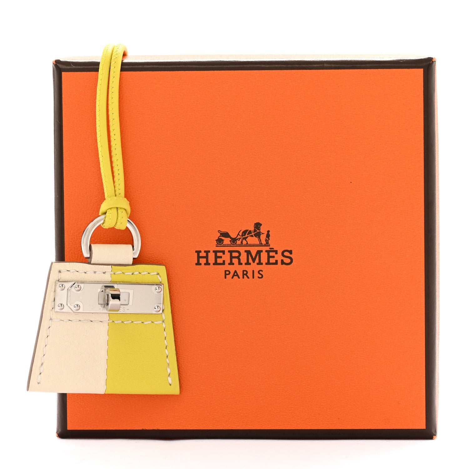 Hermès Swift Mon Petit Small Kelly Pendant Necklace Nata Lime