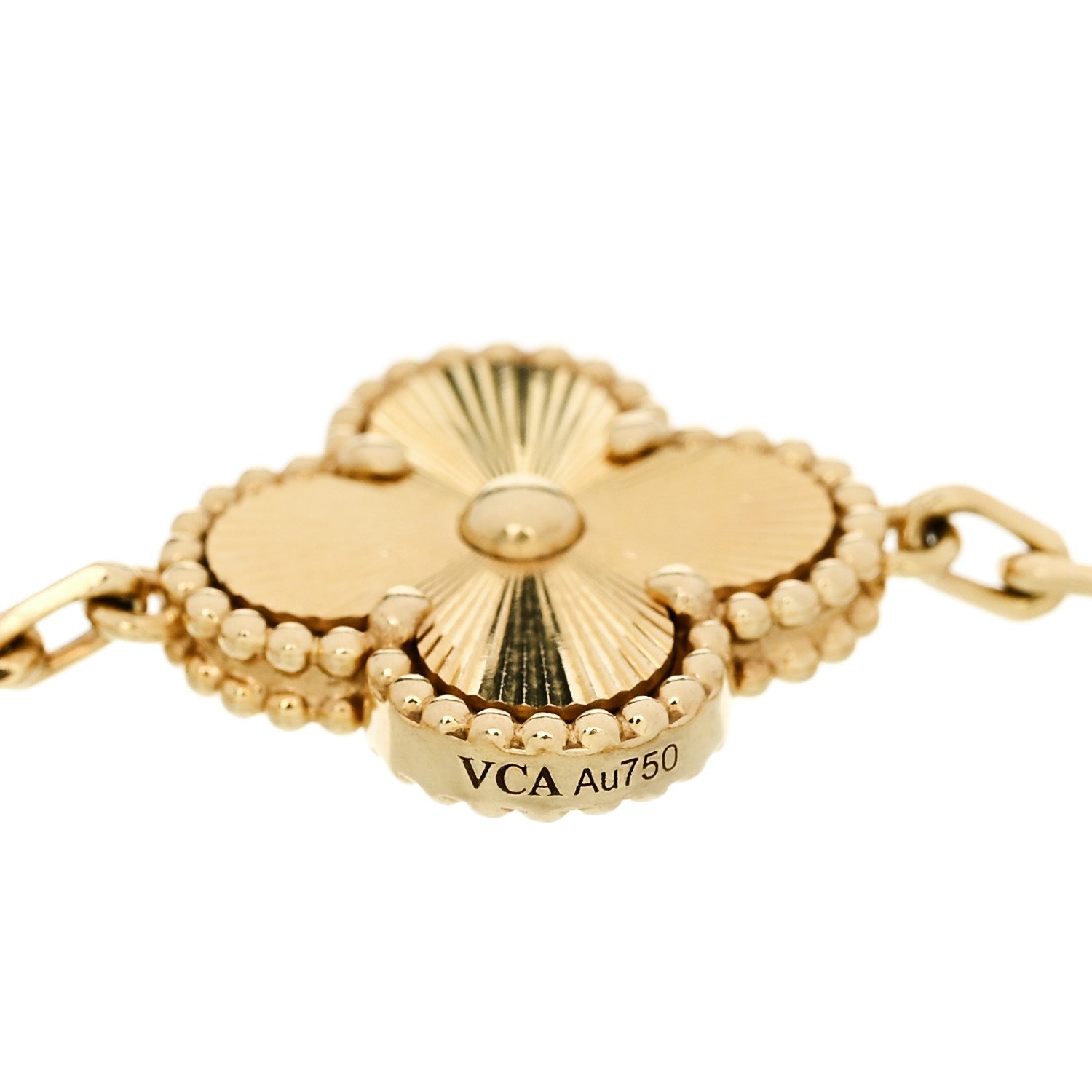 ヴァンクリーフ＆アーペル ヴィンテージアルハンブラ 5モチーフ ブレスレット ギョーシェ 18K イエローゴールド VAN CLEEF & ARPELS VINTAGE ALHAMBRA 5 MOTIFS BRACELET GUILLOCHÉ 18K YELLOW GOLD