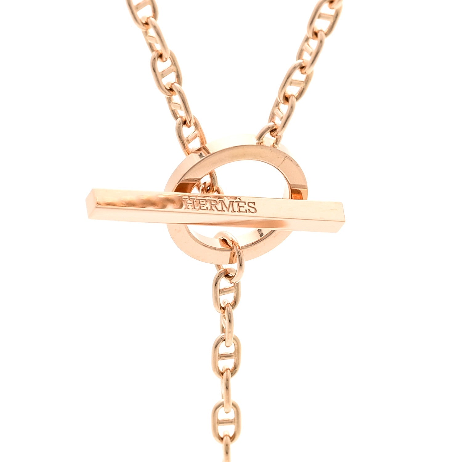エルメス シェーヌダンクル ペンダントネックレス 18Kローズゴールド HERMES 18K ROSE GOLD DIAMOND GM CHAINE D'ANCRE CONTOUR PENDANT NECKLACE LG