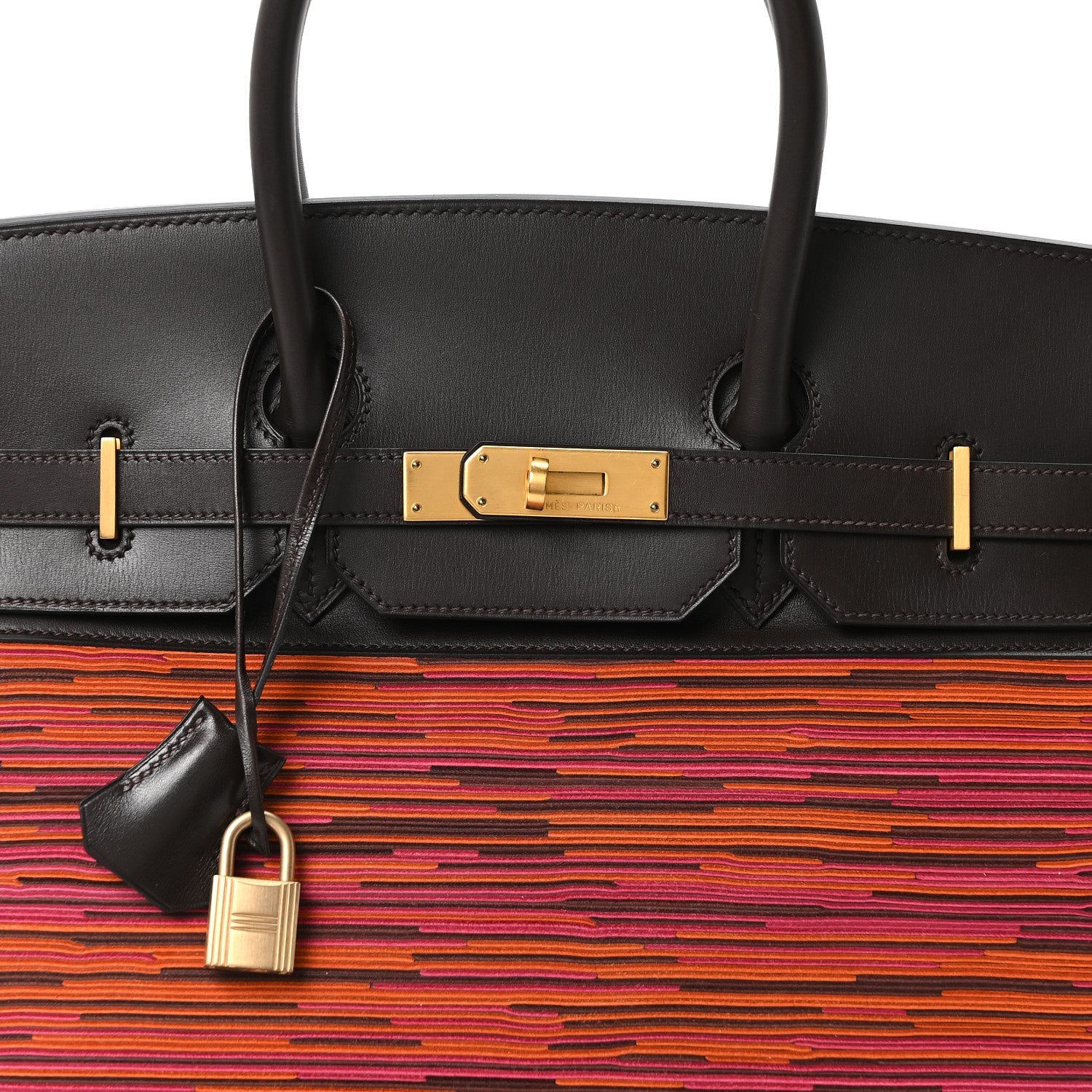HERMES BIRKIN 35 VIBRATO HAVANE ORANGE FUCHSIA BOX GOLD HARDWARE
