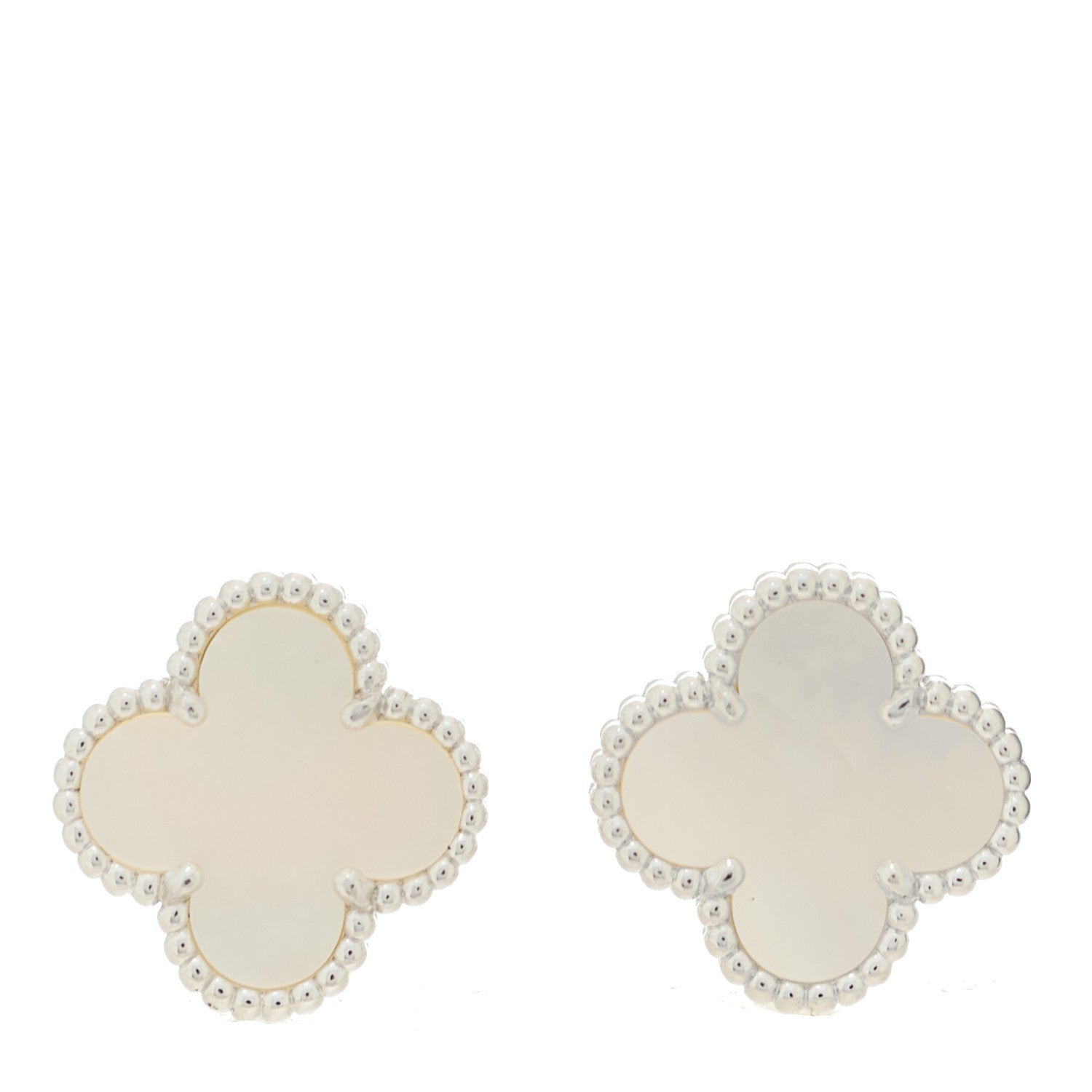 ヴァンクリーフ＆アーペル ヴィンテージアルハンブラ ピアス マザーオブパール 18K ホワイトゴールド VAN CLEEF & ARPELS VINTAGE ALHAMBRA EARRINGS MOTHER OF PEARL 18K WHITE GOLD