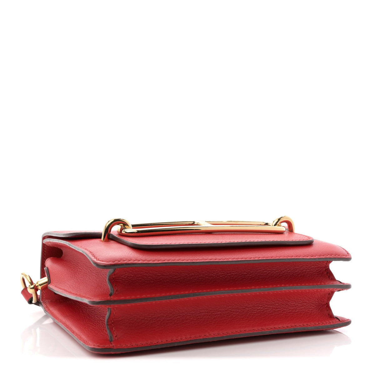 エルメス ミニルリ Rouge Casaque エバーカラー シルバー金具 HERMES ROULIS ROUGE CASAQUE EVERCOLOR SILVER HARDWARE