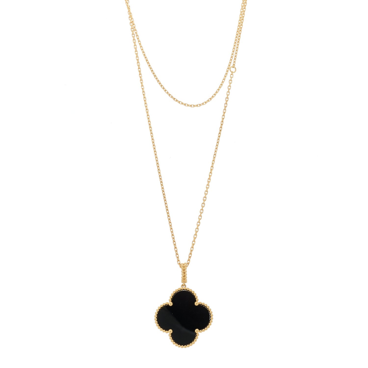 ヴァンクリーフ＆アーペル マジックアルハンブラ ペンダントネックレス ブラックオニキス 18K イエローゴールド VAN CLEEF & ARPELS MAGIC ALHAMBRA PENDANT NECKLACE BLACK ONYX 18K YELLOW GOLD