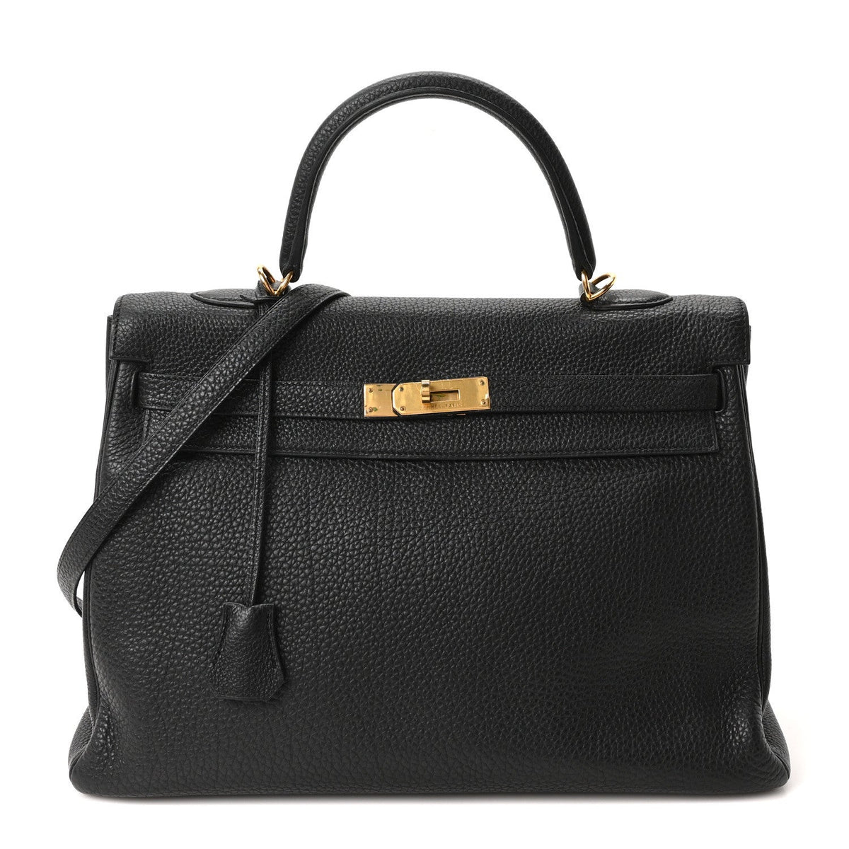 Hermes Kelly 35 Retourne Black Togo Gold Hardware