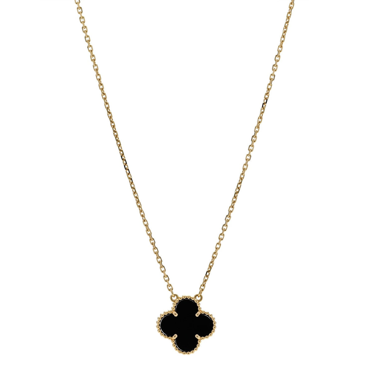 ヴァンクリーフ＆アーペル ヴィンテージアルハンブラ ペンダントネックレス ブラックオニキス 18K イエローゴールド VAN CLEEF & ARPELS VINTAGE ALHAMBRA PENDANT NECKLACE BLACK ONYX 18K YELLOW GOLD