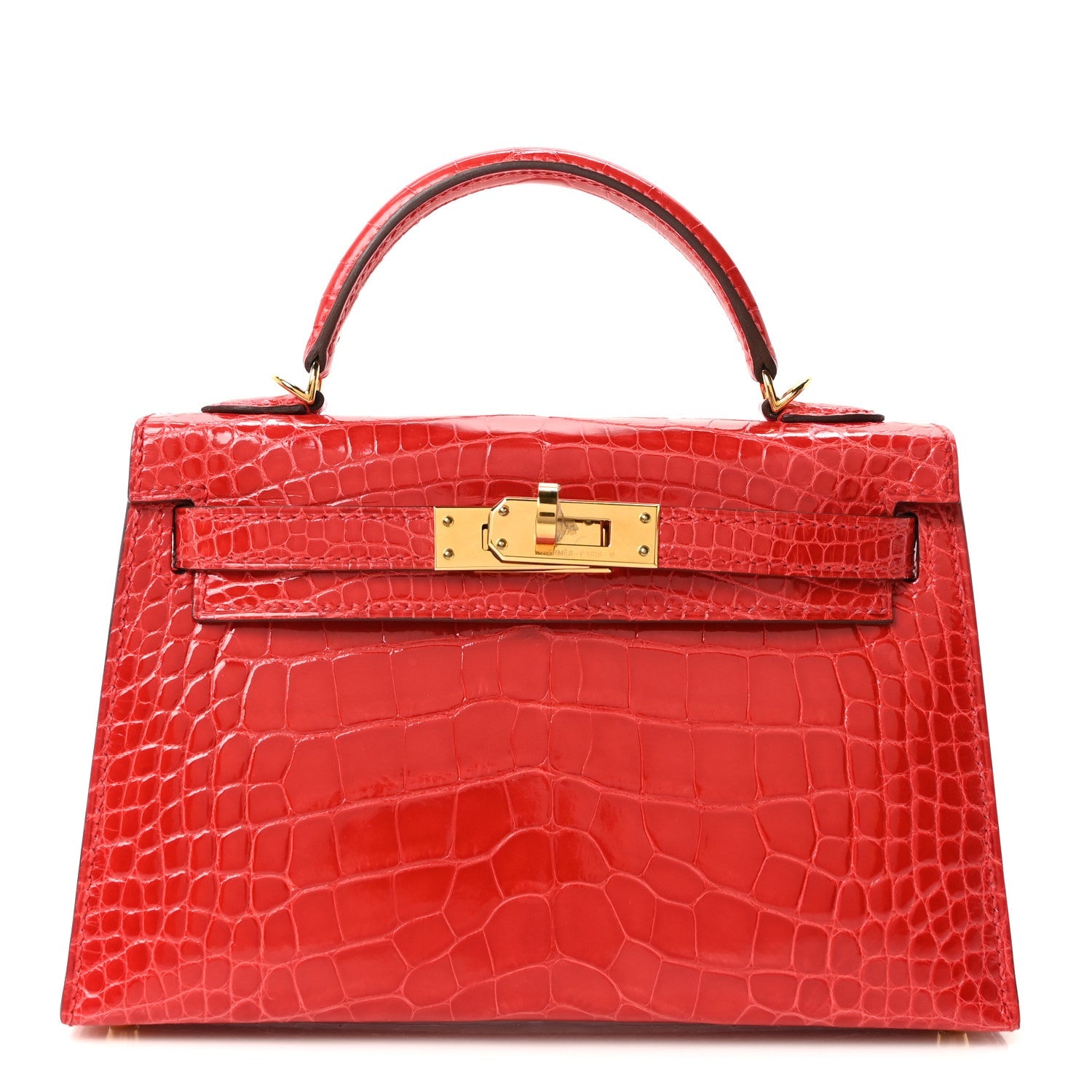 エルメス ミニケリー 20 HSS パーソナルオーダー 外縫い Rouge De Coeur Rose Mexico シャイニーアリゲーター ゴールド金具 HERMES MINI KELLY 20 HSS PERSONAL ORDER SELLIER ROUGE DE COEUR ROSE MEXICO SHINY ALLIGATOR GOLD HARDWARE