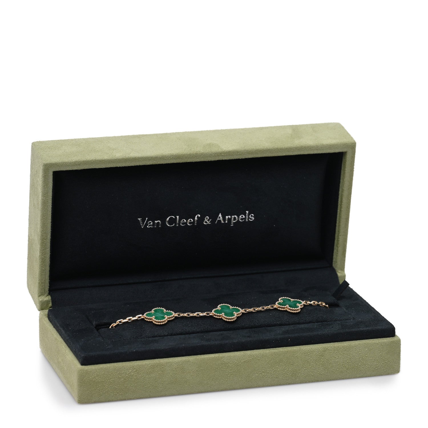 ヴァンクリーフ＆アーペル ヴィンテージアルハンブラ 5モチーフ ブレスレット マラカイト 18K イエローゴールド VAN CLEEF & ARPELS VINTAGE ALHAMBRA 5 MOTIFS BRACELET MALACHITE 18K YELLOW GOLD