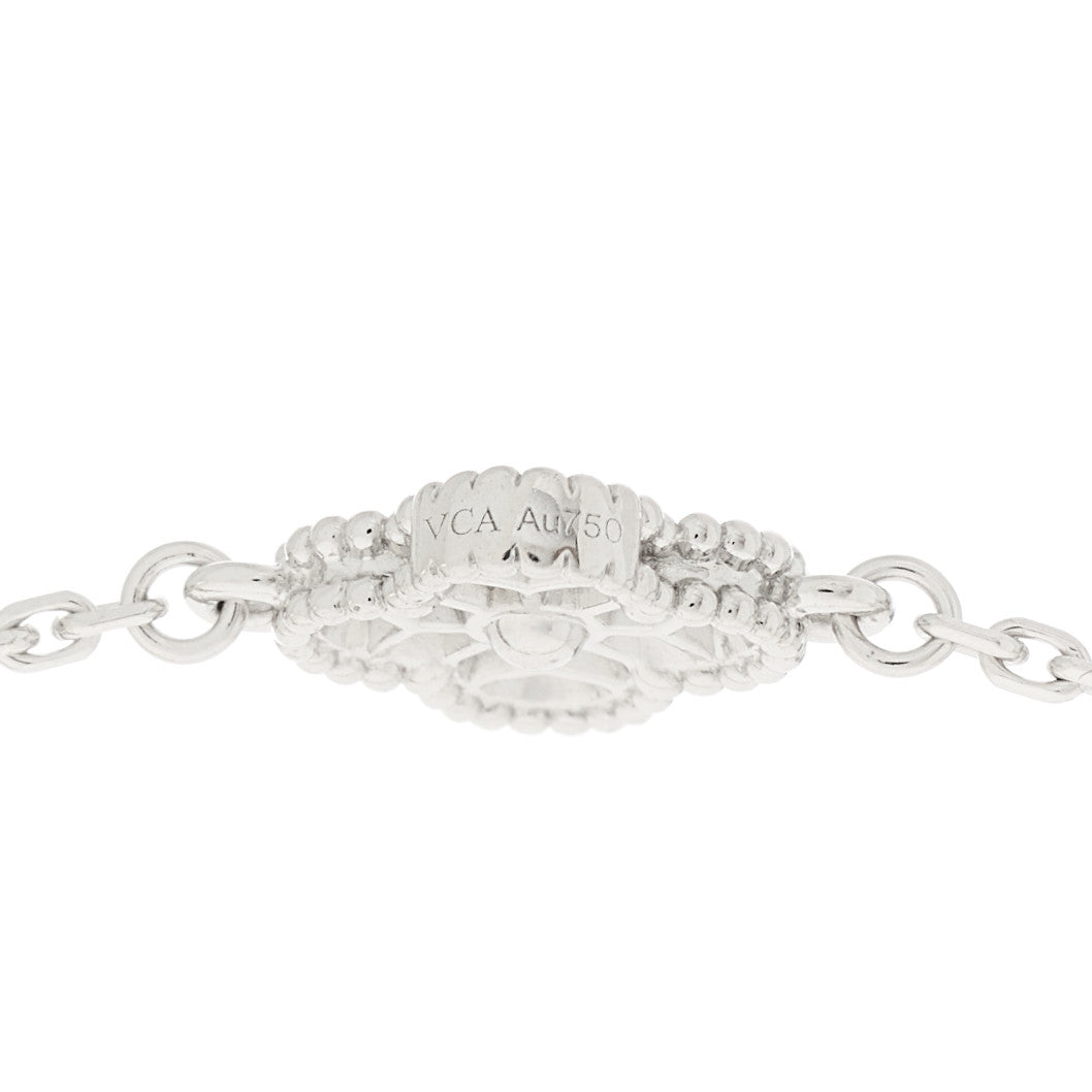 ヴァンクリーフ&アーペル 18Kホワイトゴールド ダイヤモンド 16モチーフ スウィートアルハンブラネックレス