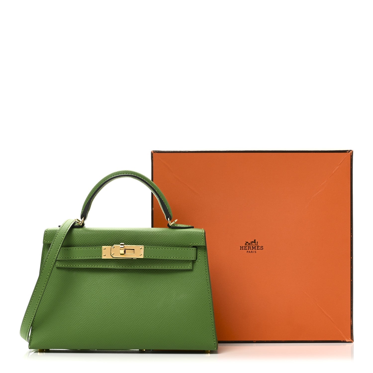 エルメス ミニケリー 20 外縫い Vert Yucca エプソン ゴールド金具 HERMES MINI KELLY 20 SELLIER VERT YUCCA EPSOM GOLD HARDWARE