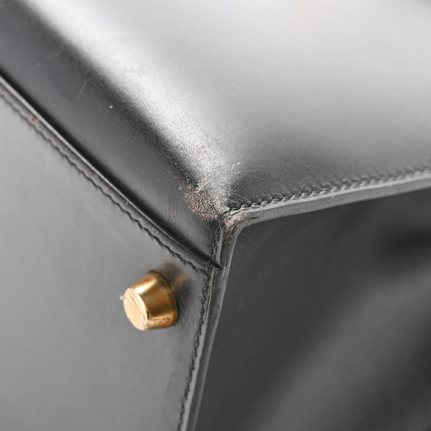エルメス ケリー35 外縫い Black ボックス ゴールド金具 HERMES KELLY35 SELLIER BLACK BOX GOLD HARDWARE