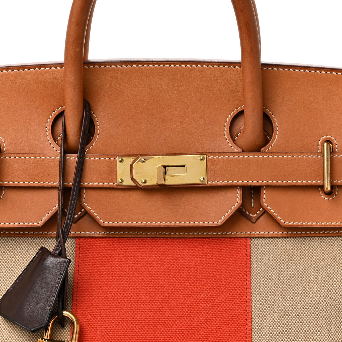 エルメス バーキン 40 オータクロア HAC Fauve Paprika バレニア / トワル ゴールド金具 HERMES BIRKIN 40 HAC FAUVE PAPRIKA BARENIA / TOILE GOLD HARDWARE