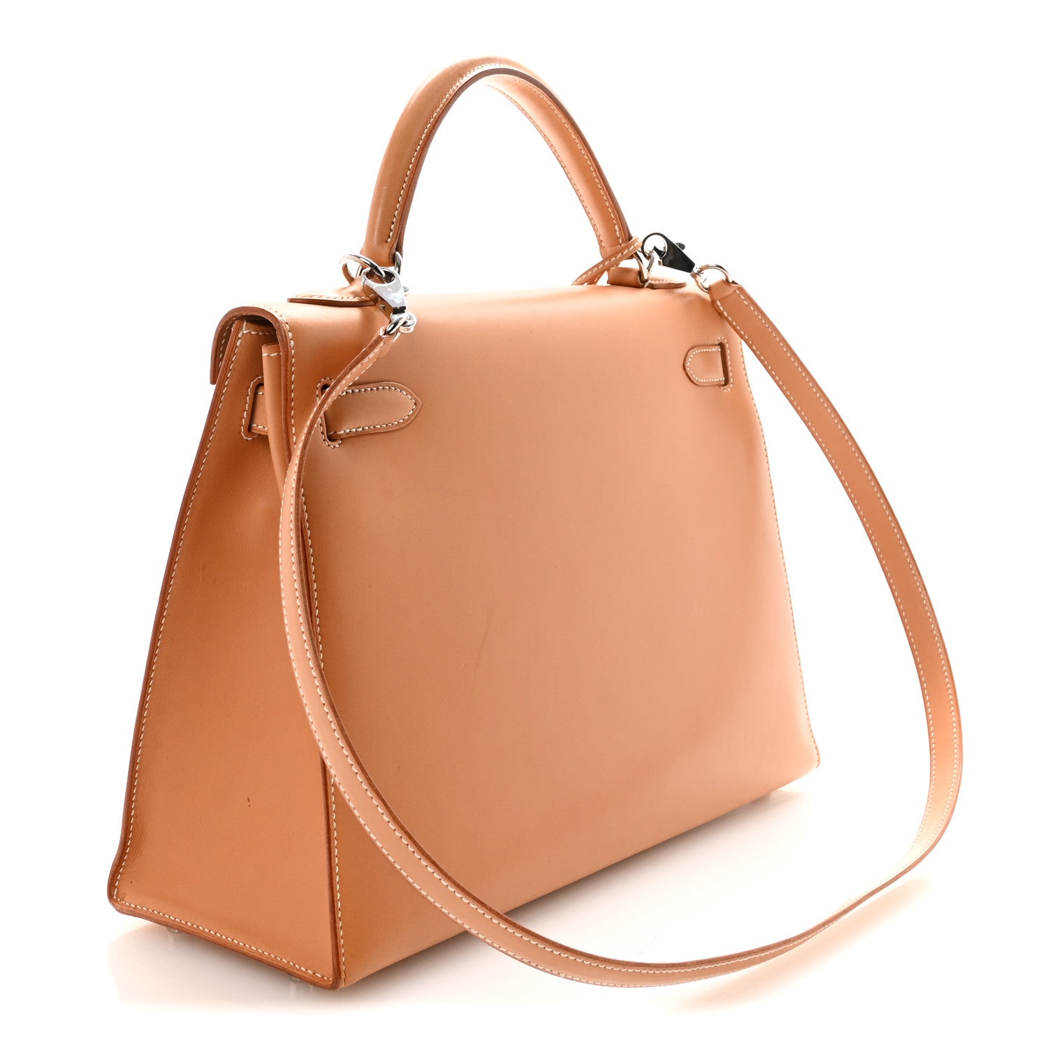 エルメス ケリー32 外縫い Natural シャモニー シルバー金具 HERMES KELLY32 SELLIER NATURAL CHAMONIX SILVER HARDWARE