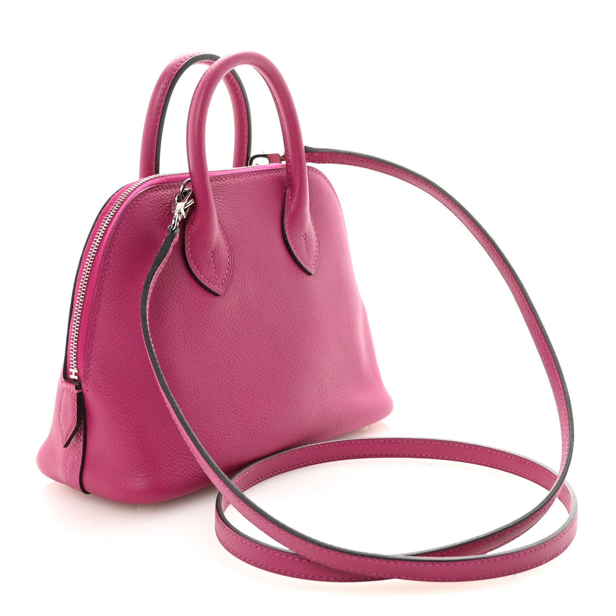 Hermès Mini Bolide 1923 Rose Pourpre Evercolor Silver Hardware