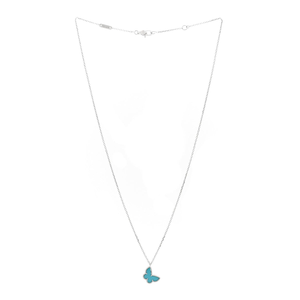 ヴァンクリーフ＆アーペル スウィートアルハンブラ ペンダントネックレス ターコイズ 18K ホワイトゴールド VAN CLEEF & ARPELS SWEET ALHAMBRA PENDANT NECKLACE TURQUOISE 18K WHITE GOLD