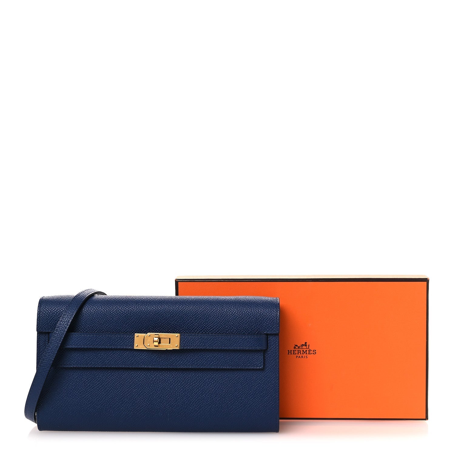 エルメス ケリートゥーゴー 長財布 Bleu Saphir エプソン ゴールド金具 HERMES KELLY TO GO WALLET BLEU SAPHIR EPSOM GOLD HARDWARE