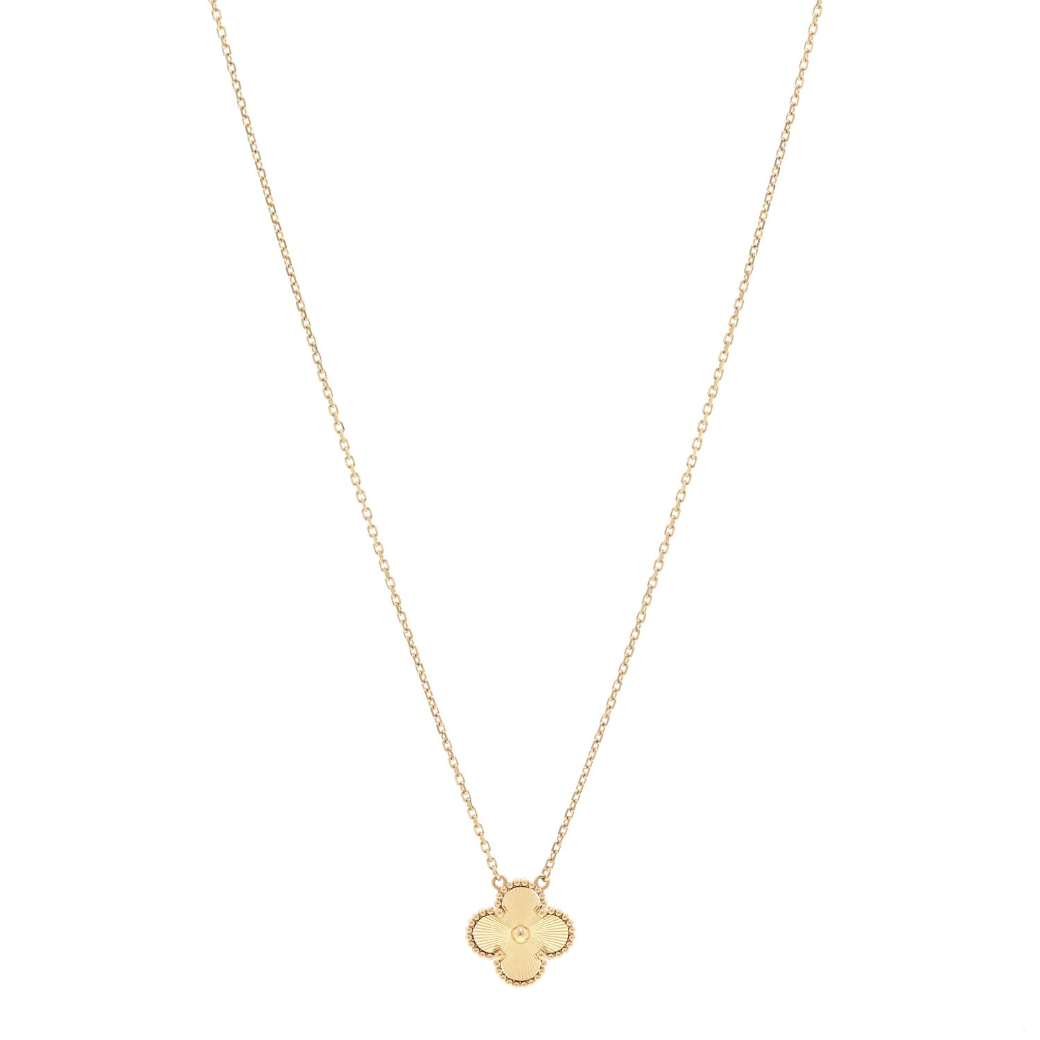 ヴァンクリーフ＆アーペル ヴィンテージアルハンブラ ペンダントネックレス ギョーシェ 18K イエローゴールド VAN CLEEF & ARPELS VINTAGE ALHAMBRA PENDANT NECKLACE GUILLOCHÉ 18K YELLOW GOLD
