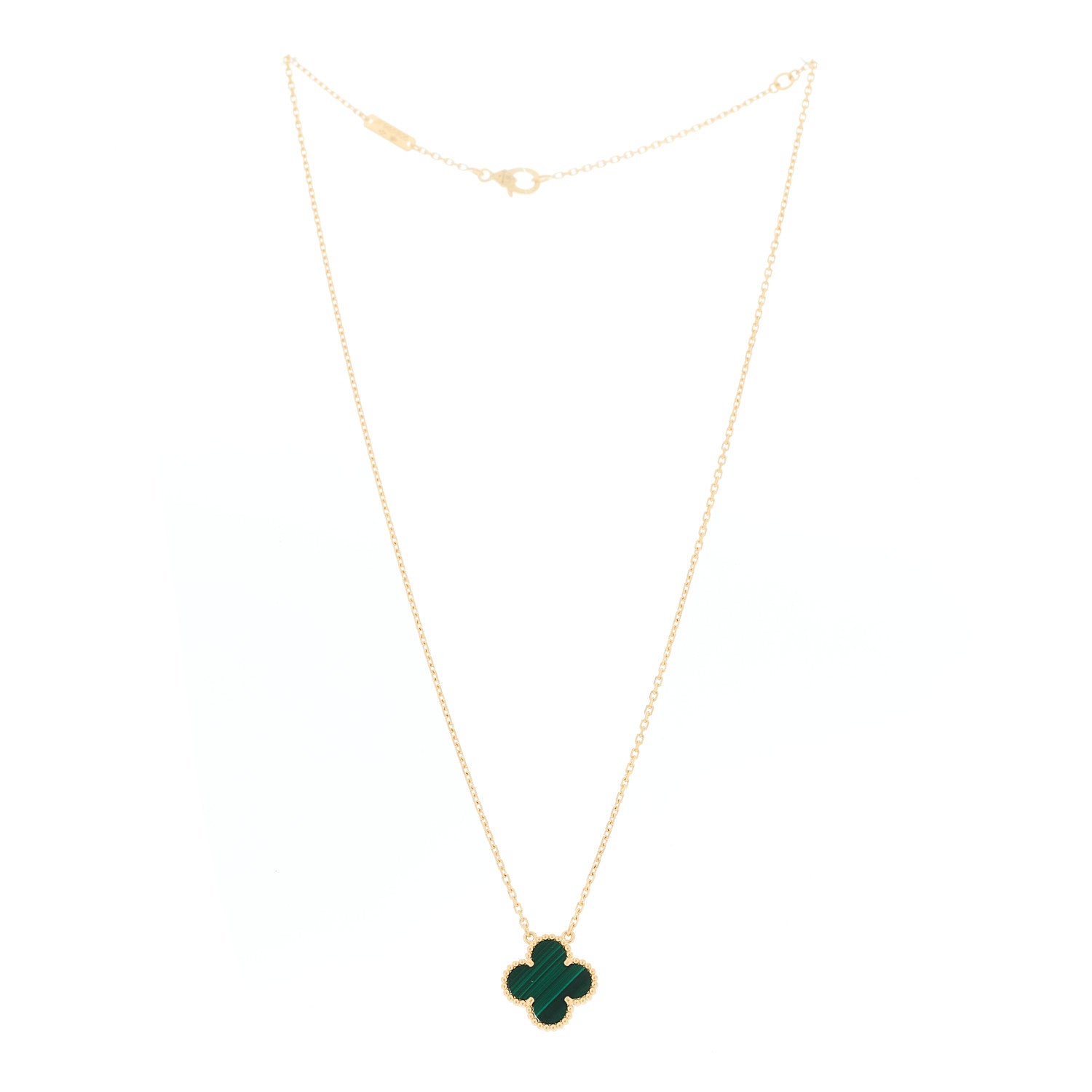 ヴァンクリーフ＆アーペル ヴィンテージアルハンブラ ペンダントネックレス マラカイト 18K イエローゴールド VAN CLEEF & ARPELS VINTAGE ALHAMBRA PENDANT NECKLACE MALACHITE 18K YELLOW GOLD