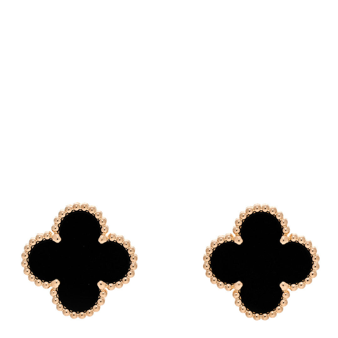 ヴァンクリーフ＆アーペル ヴィンテージアルハンブラ ピアス ブラックオニキス 18K イエローゴールド VAN CLEEF & ARPELS VINTAGE ALHAMBRA EARRINGS BLACK ONYX 18K YELLOW GOLD