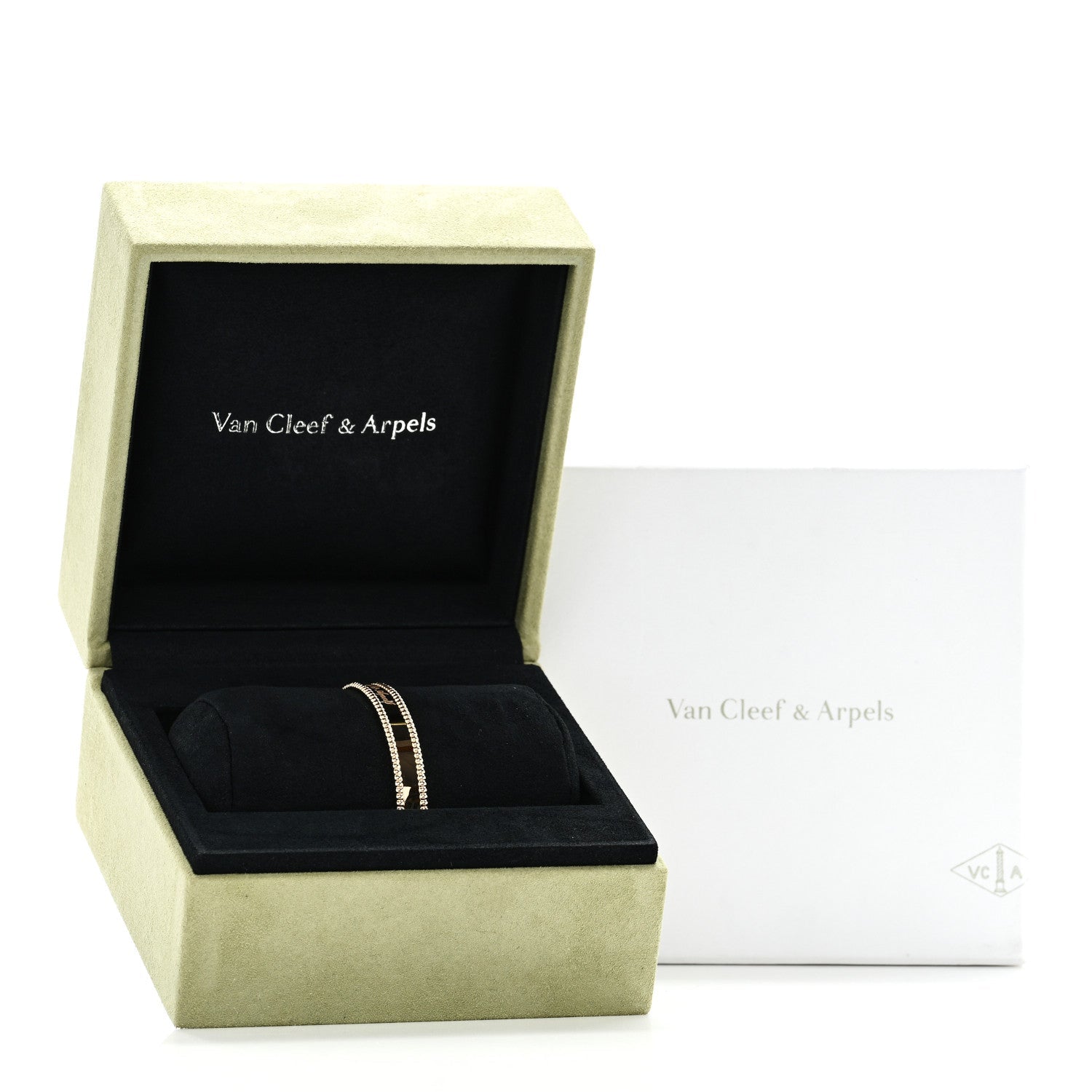 ヴァンクリーフ&アーペル 18Kイエローゴールド ペルレ シグネチャー バングルブレスレット M