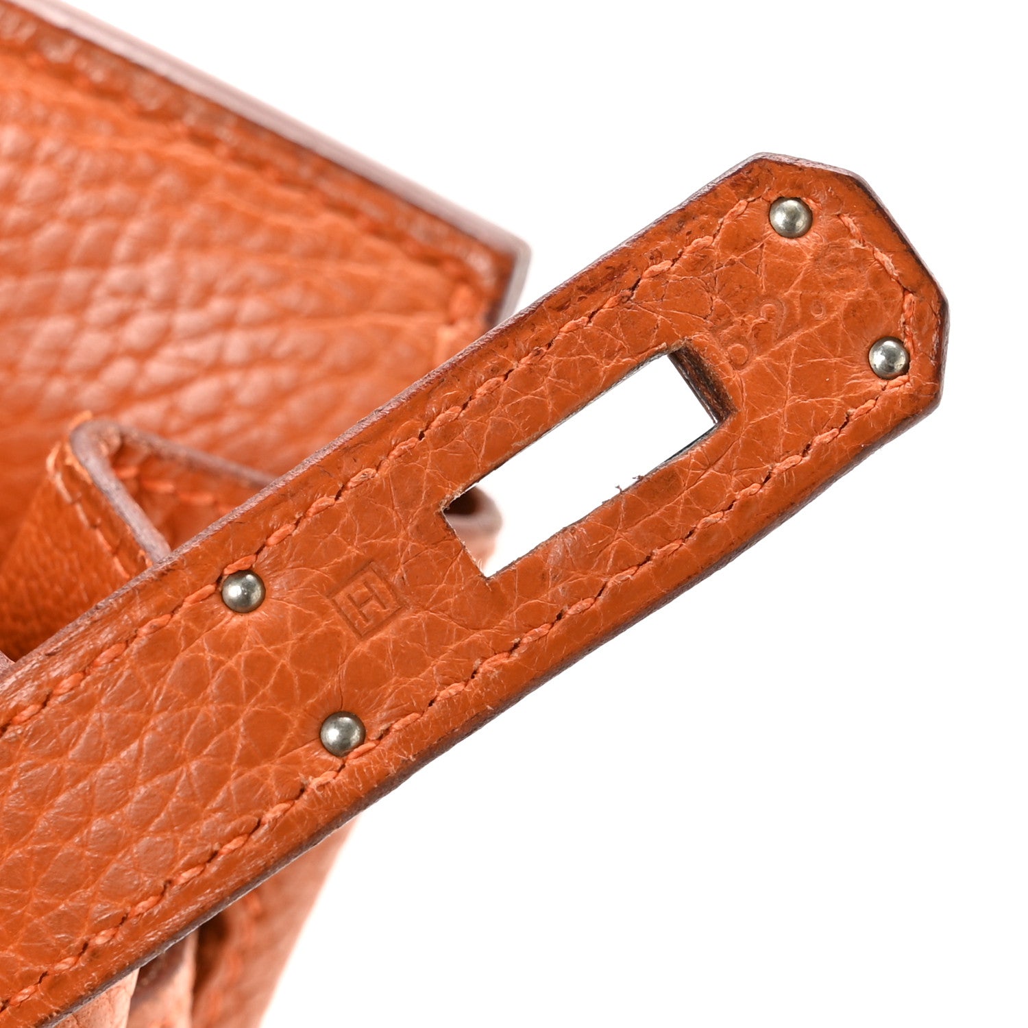 HERMES BIRKIN 35 ORANGE TAURILLON CLEMENCE SILVER HARDWARE