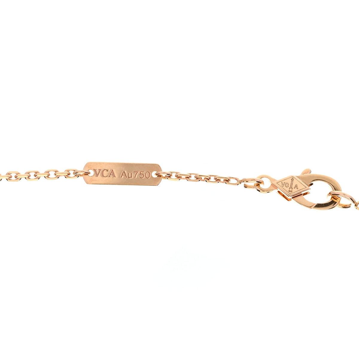 Van Cleef & Arpels Vintage Alhambra Pendant Necklace Multicolor 18K Rose Gold