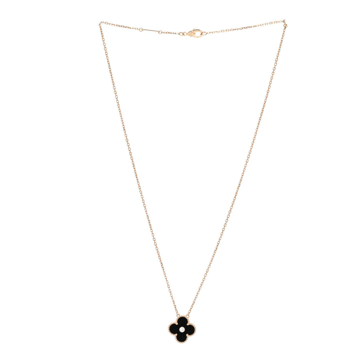 Van Cleef & Arpels Vintage Alhambra Pendant Necklace Multicolor 18K Rose Gold