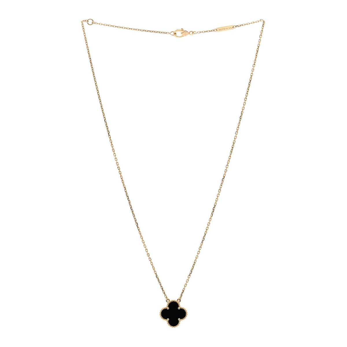 ヴァンクリーフ＆アーペル ヴィンテージアルハンブラ ペンダントネックレス ブラックオニキス 18K イエローゴールド VAN CLEEF & ARPELS VINTAGE ALHAMBRA PENDANT NECKLACE BLACK ONYX 18K YELLOW GOLD