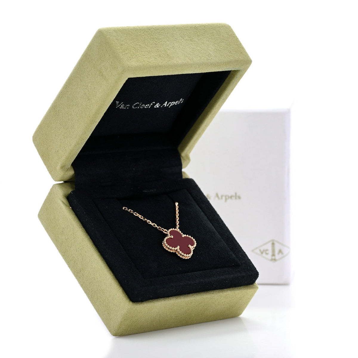 ヴァンクリーフ＆アーペル ヴィンテージアルハンブラ ペンダントネックレス カーネリアン 18K イエローゴールド VAN CLEEF & ARPELS VINTAGE ALHAMBRA PENDANT NECKLACE CARNELIAN 18K YELLOW GOLD