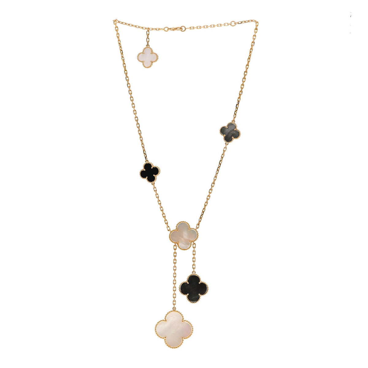 Van Cleef & Arpels Magic Alhambra 6 Motifs Necklace Multicolor 18K Yellow Gold