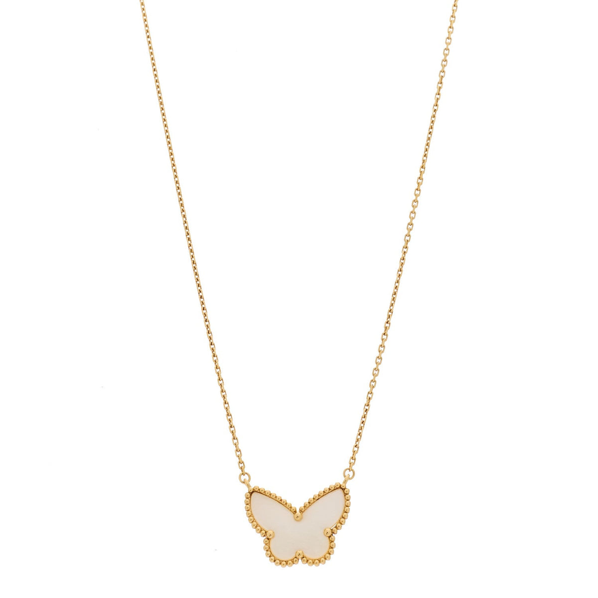 ヴァンクリーフ＆アーペル ラッキーアルハンブラ ペンダントネックレス マザーオブパール 18K イエローゴールド VAN CLEEF & ARPELS LUCKY ALHAMBRA PENDANT NECKLACE MOTHER OF PEARL 18K YELLOW GOLD