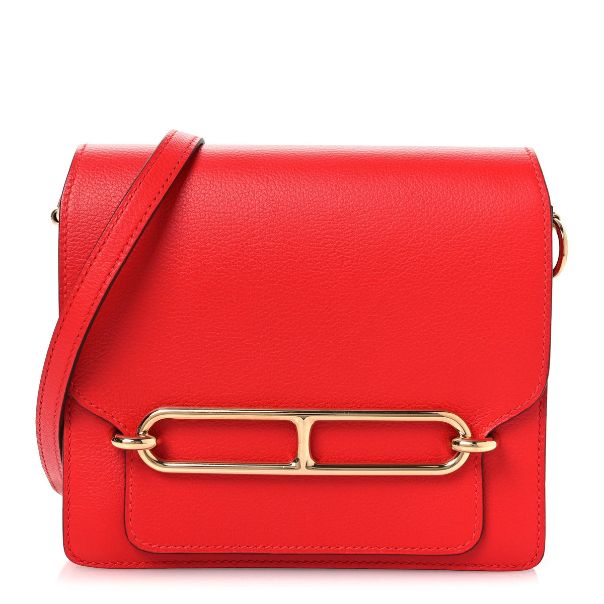 エルメス ミニルリ Rouge De Coeur エバーカラー ゴールド金具 HERMES ROULIS ROUGE DE COEUR EVERCOLOR GOLD HARDWARE