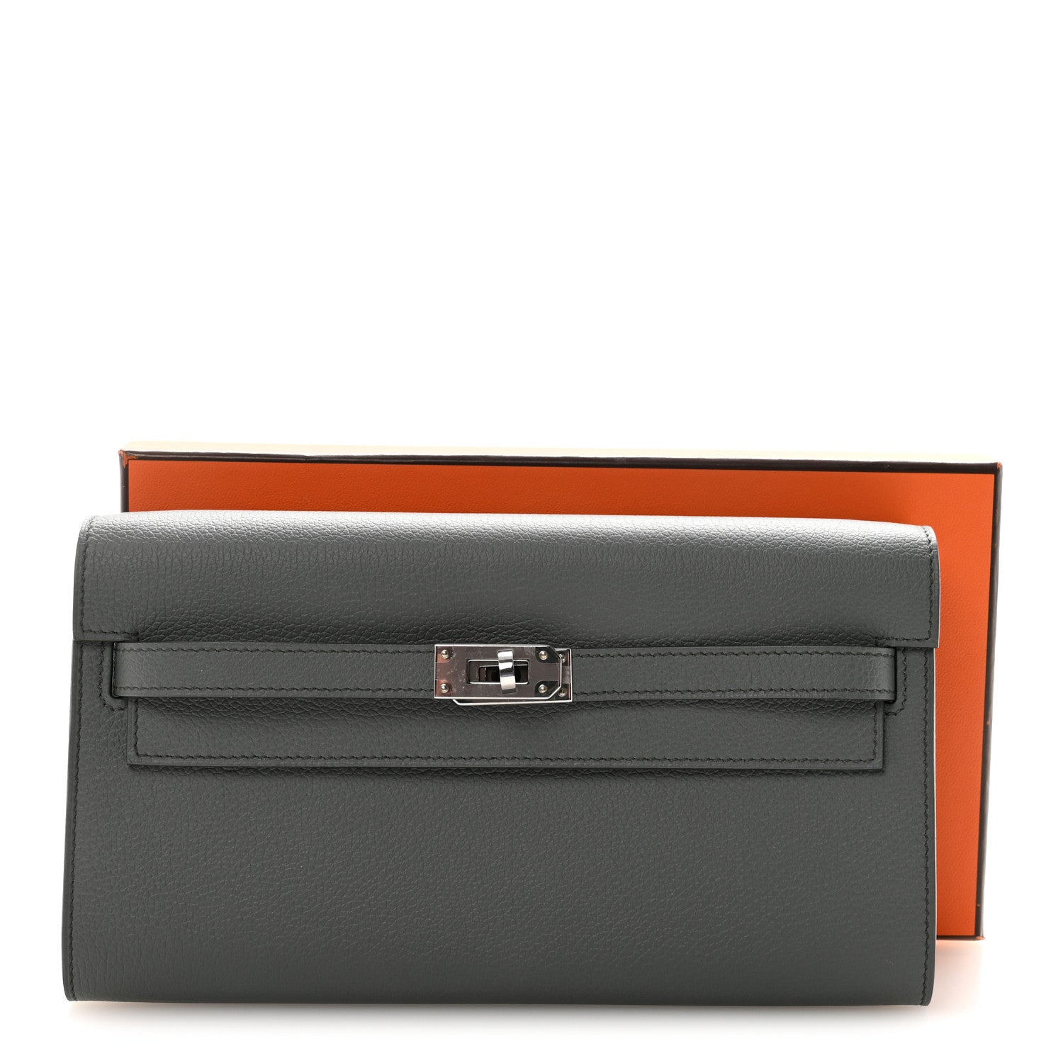 エルメス ケリートゥーゴー 長財布 Vert Amande エバーカラー シルバー金具 HERMES KELLY TO GO WALLET VERT AMANDE EVERCOLOR SILVER HARDWARE