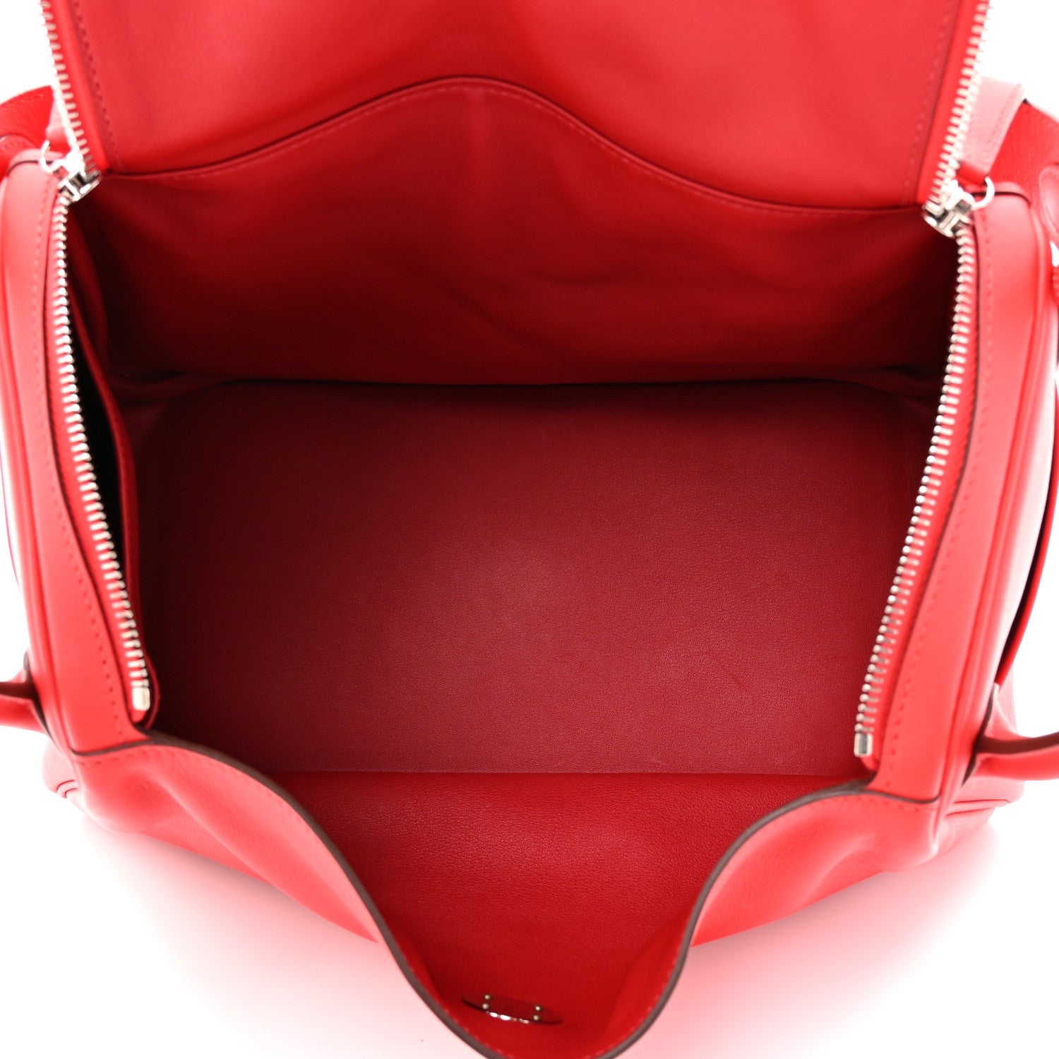 HERMES LINDY 30 VERSO ROUGE DE COEUR ROUGE PIMENT SWIFT SILVER HARDWARE