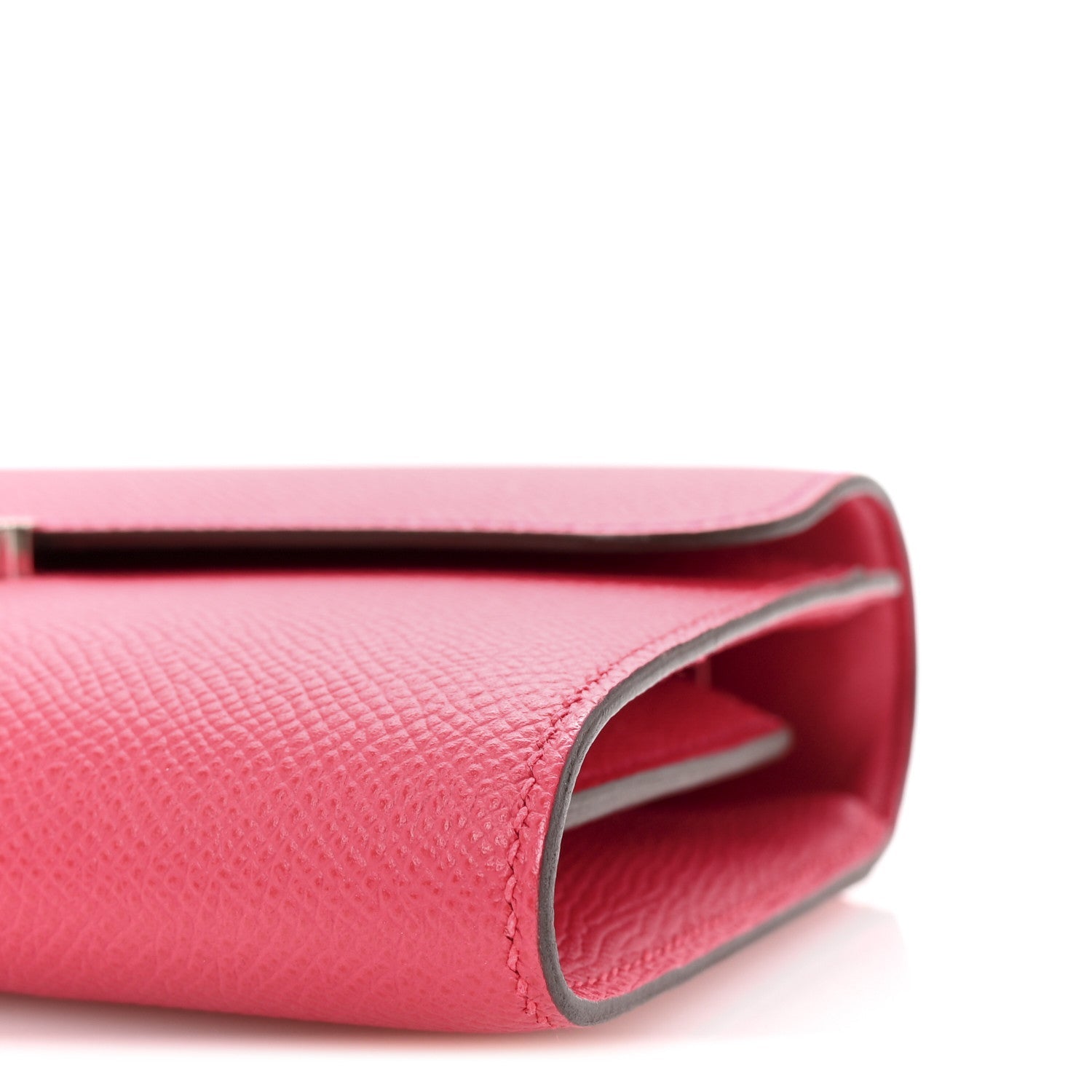 HERMES CONSTANCE TO GO WALLET ROSE EXTREME ALLIGATOR / LIZARD / EPSOM SILVER HARDWARE 