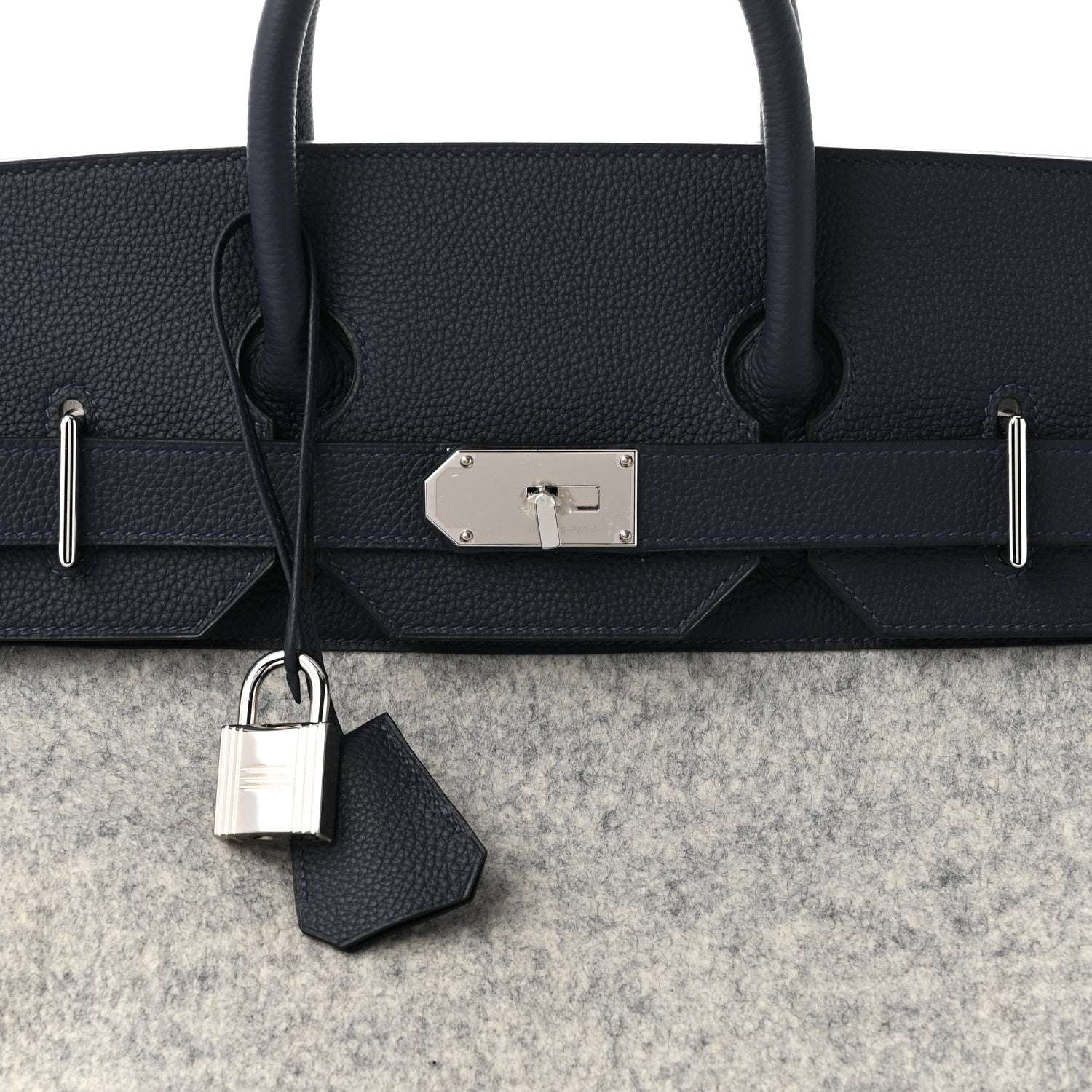 エルメス バーキン 50 オータクロア HAC Gris Clair Bleu Nuit フェルト / トゴ シルバー金具 HERMES BIRKIN 50 HAC GRIS CLAIR BLEU NUIT FEUTRE / TOGO SILVER HARDWARE
