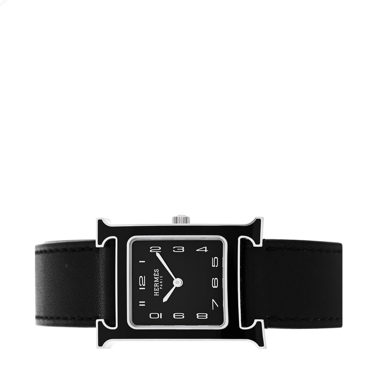 エルメス Hウォッチ クォーツ 26mm ステンレス ブラック バレニア HERMES HEURE H QUARTZ WATCH 26MM STAINLESS STEEL NOIR BARENIA