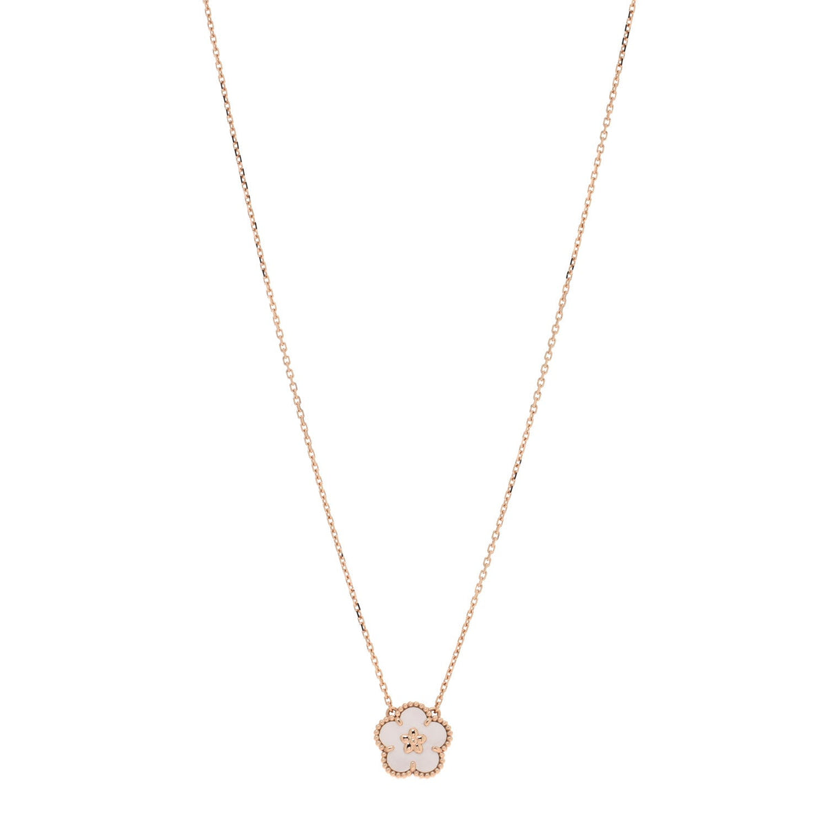 ヴァンクリーフ＆アーペル ラッキースプリング ネックレス マザーオブパール 18K ローズゴールド VAN CLEEF & ARPELS LUCKY SPRING NECKLACE MOTHER OF PEARL 18K ROSE GOLD