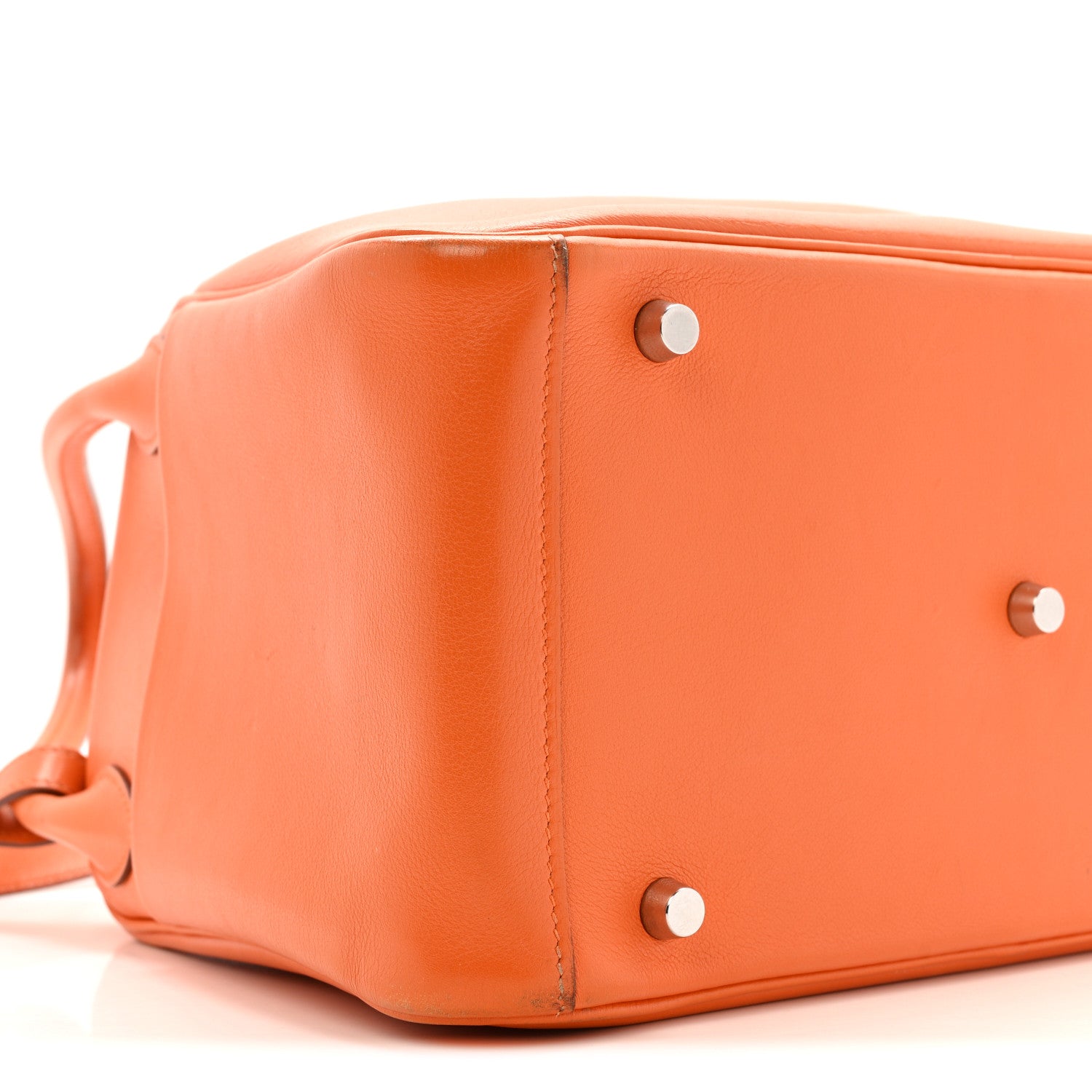 HERMES LINDY 30 ORANGE SWIFT SILVER HARDWARE