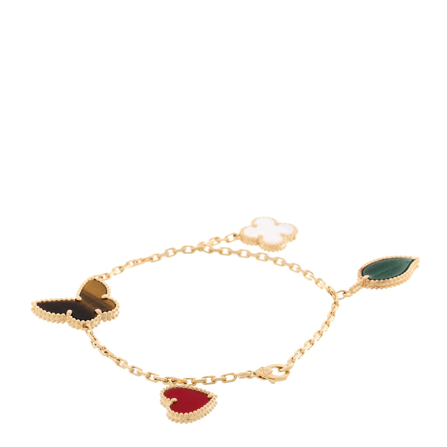 ヴァンクリーフ＆アーペル ラッキーアルハンブラ 4モチーフ ブレスレット マルチカラー 18K イエローゴールド VAN CLEEF & ARPELS LUCKY ALHAMBRA 4 MOTIFS BRACELET MULTICOLOR 18K YELLOW GOLD