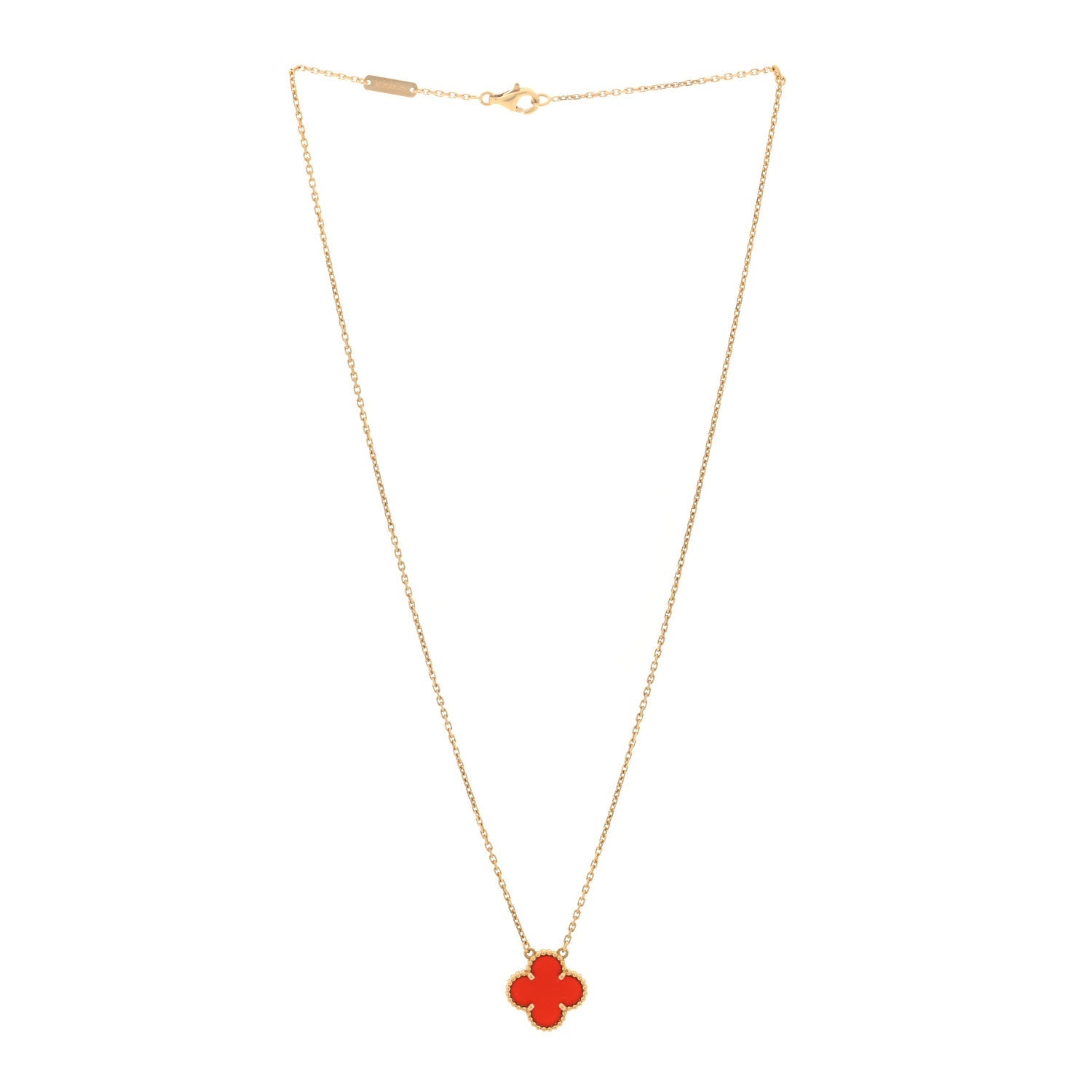 ヴァンクリーフ＆アーペル ヴィンテージアルハンブラ ペンダントネックレス カーネリアン 18K イエローゴールド VAN CLEEF & ARPELS VINTAGE ALHAMBRA PENDANT NECKLACE CARNELIAN 18K YELLOW GOLD