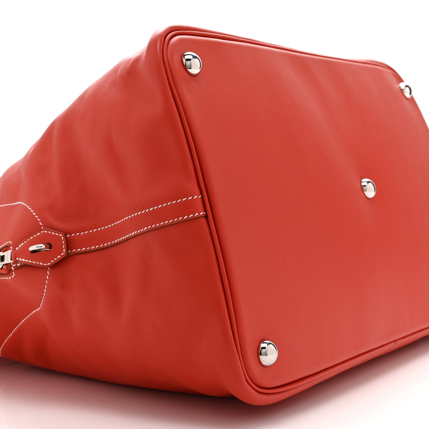 HERMES BOLIDE 45 ROUGE PIVOINE SIKKIM SILVER HARDWARE