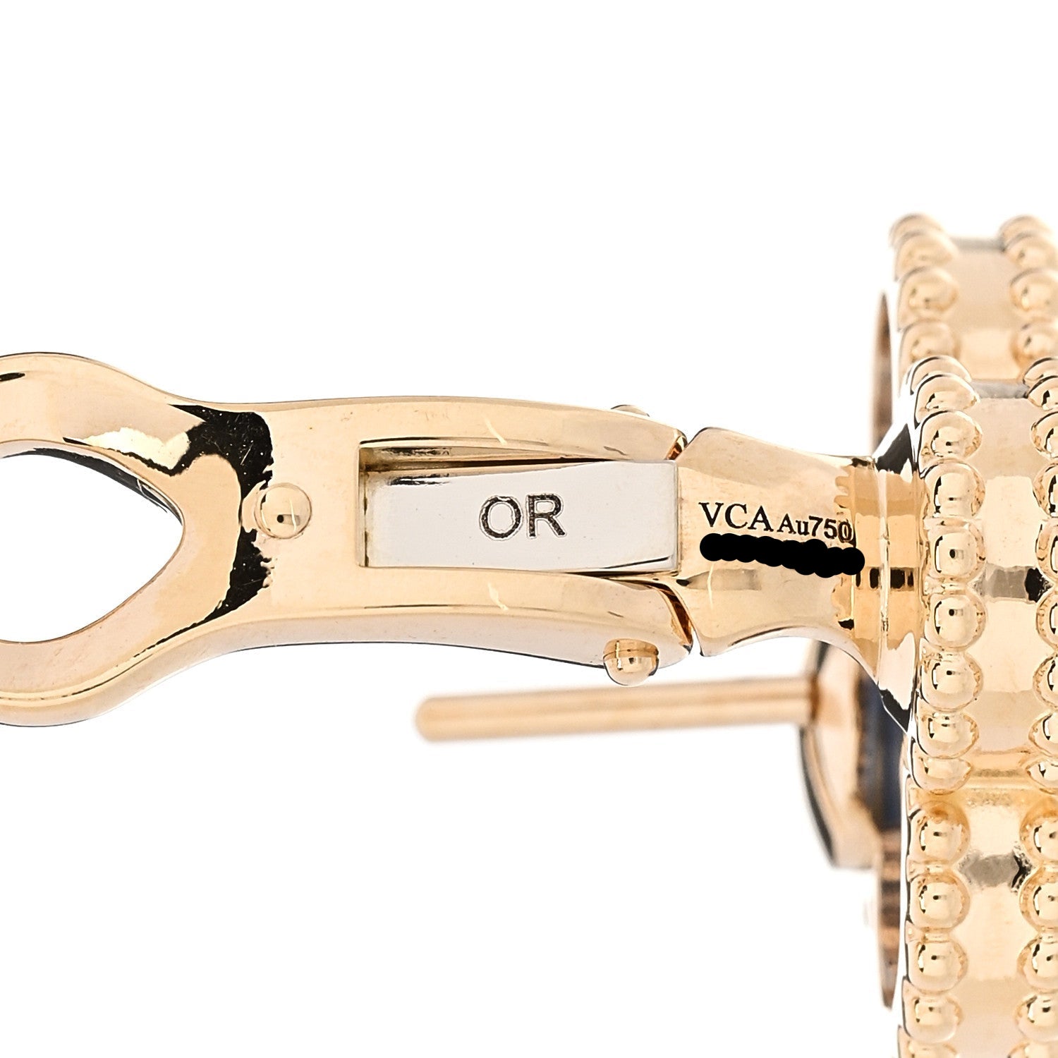 VAN CLEEF 18Kイエローゴールド ブルーアゲート ヴィンテージ アルハンピアス ピアス