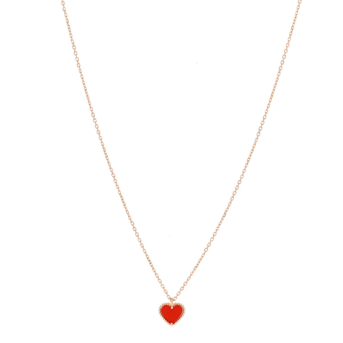 ヴァンクリーフ＆アーペル スウィートアルハンブラ ペンダントネックレス カーネリアン 18K ローズゴールド VAN CLEEF & ARPELS SWEET ALHAMBRA PENDANT NECKLACE CARNELIAN 18K ROSE GOLD