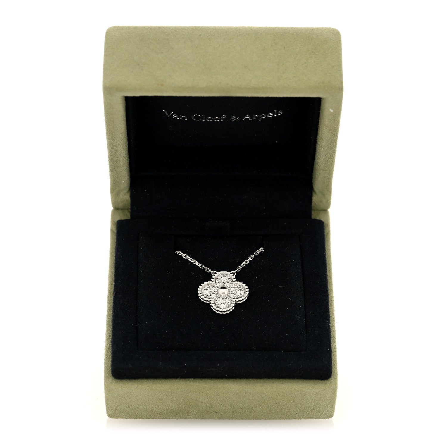 ヴァンクリーフ＆アーペル ヴィンテージアルハンブラ ペンダントネックレス ダイヤモンド 18K ホワイトゴールド VAN CLEEF & ARPELS VINTAGE ALHAMBRA PENDANT NECKLACE DIAMOND 18K WHITE GOLD