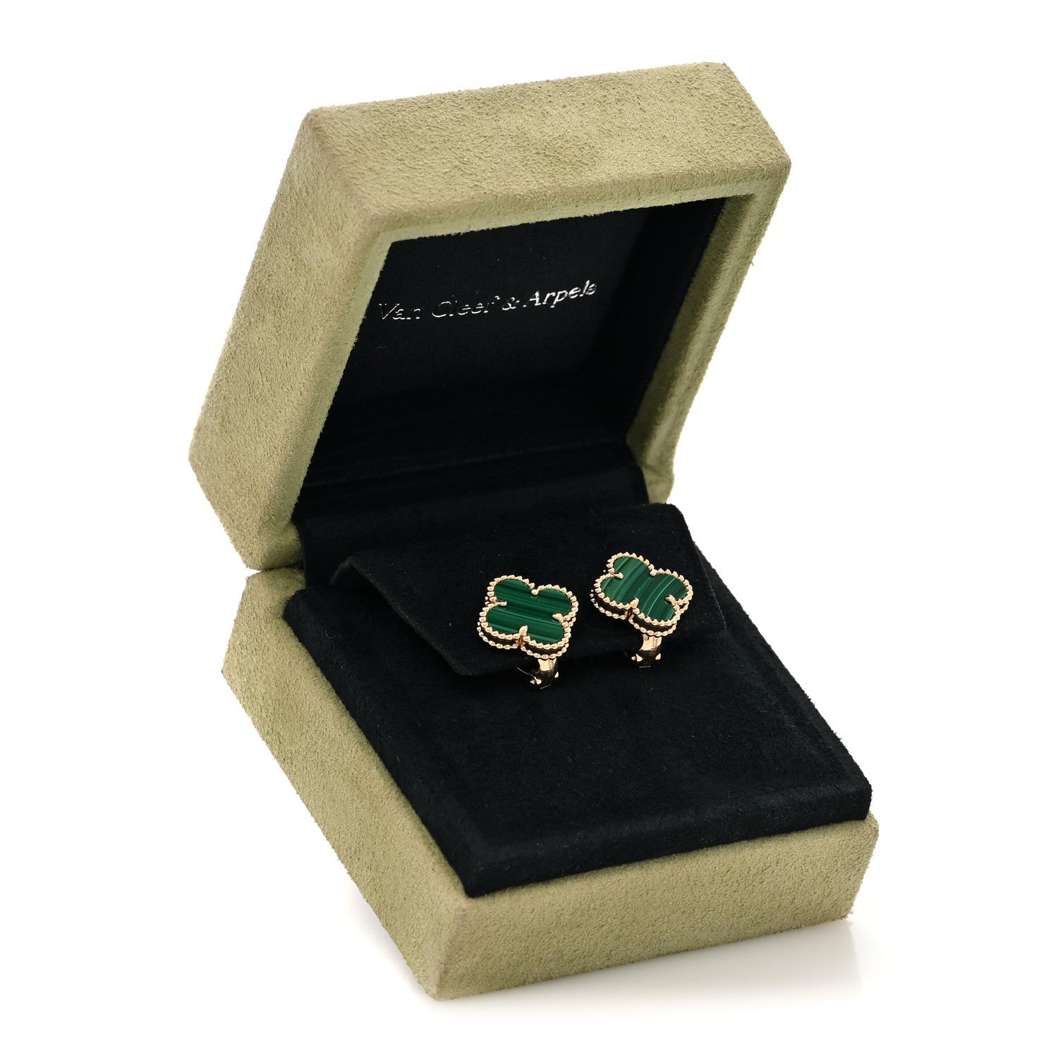 ヴァンクリーフ＆アーペル ヴィンテージアルハンブラ ピアス マラカイト 18K イエローゴールド VAN CLEEF & ARPELS VINTAGE ALHAMBRA EARRINGS MALACHITE 18K YELLOW GOLD
