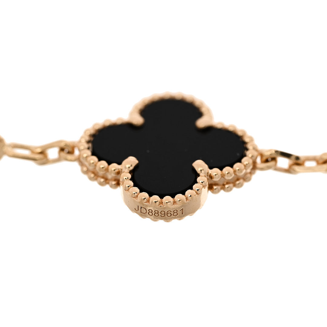 ヴァンクリーフ＆アーペル ヴィンテージアルハンブラ 5モチーフ ブレスレット ブラックオニキス 18K イエローゴールド VAN CLEEF & ARPELS VINTAGE ALHAMBRA 5 MOTIFS BRACELET BLACK ONYX 18K YELLOW GOLD