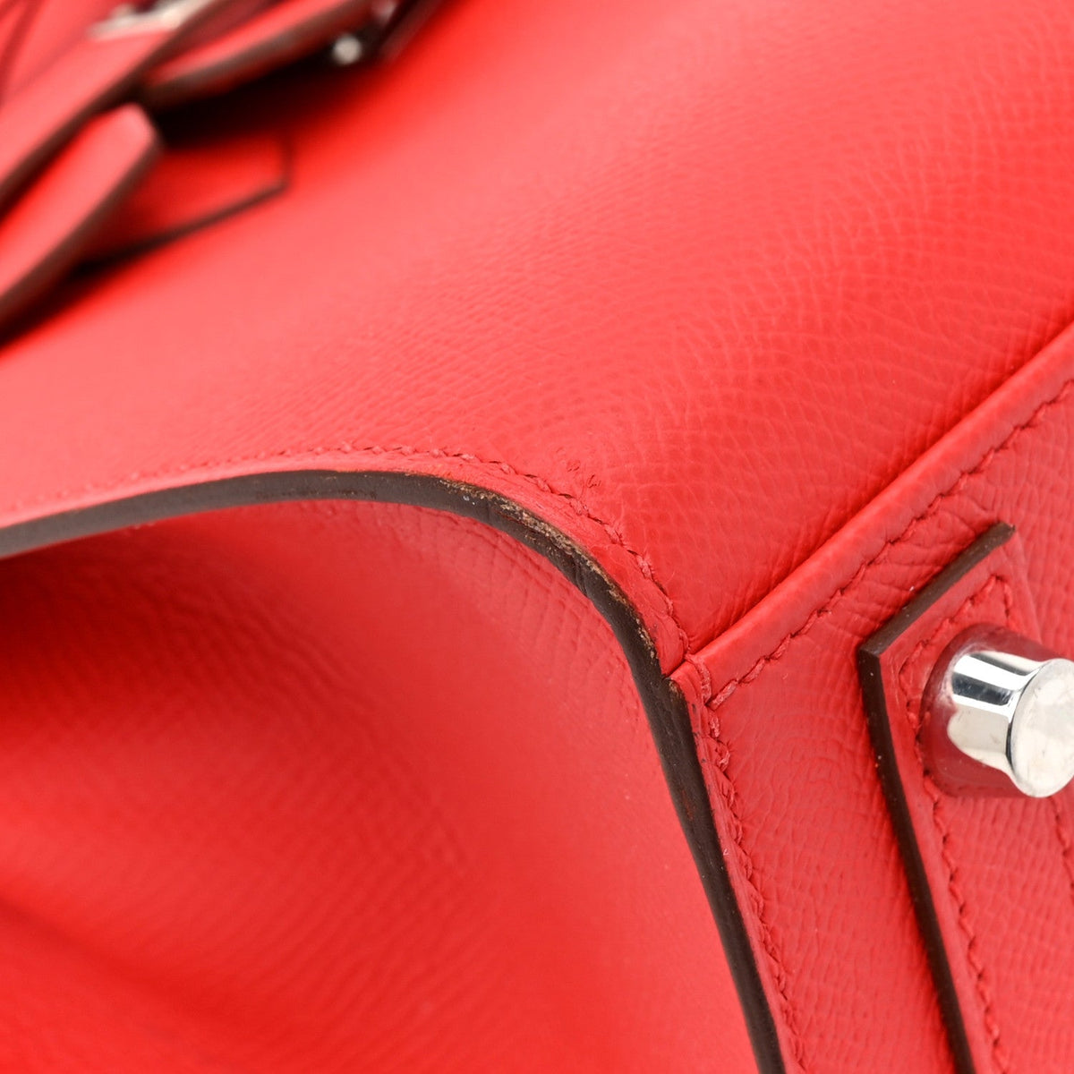 エルメス バーキン 25 外縫い Rouge De Coeur エプソン シルバー金具 HERMES BIRKIN 25 SELLIER ROUGE DE COEUR EPSOM SILVER HARDWARE