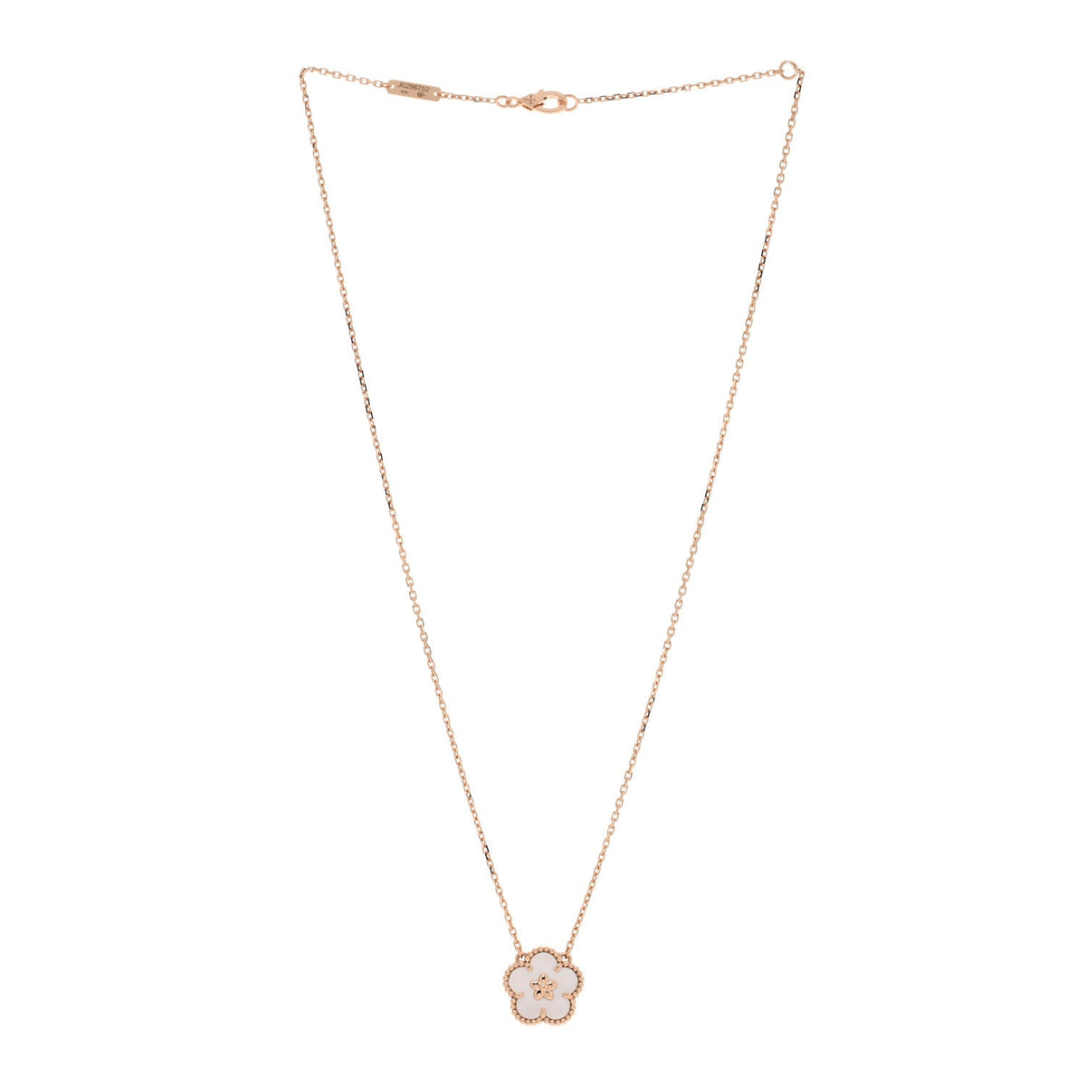 ヴァンクリーフ＆アーペル ラッキースプリング ネックレス マザーオブパール 18K ローズゴールド VAN CLEEF & ARPELS LUCKY SPRING NECKLACE MOTHER OF PEARL 18K ROSE GOLD