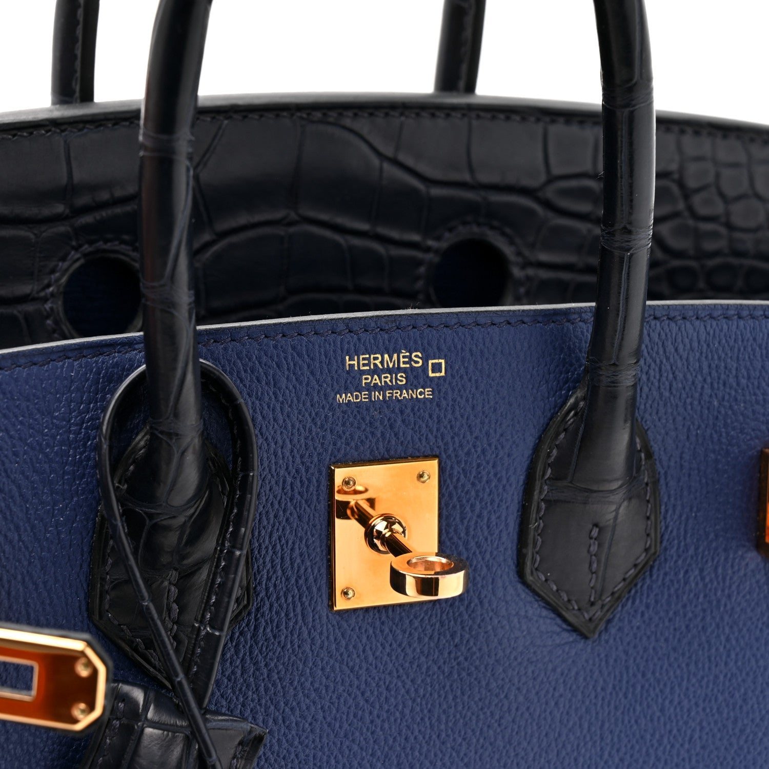 エルメス バーキン 25 Bleu Saphir Bleu Marine トリヨン ノビロ / マットアリゲーター ローズゴールド金具 HERMES BIRKIN 25 BLEU SAPHIR BLEU MARINE TAURILLON NOVILLO MATTE ALLIGATOR ROSE GOLD HARDWARE
